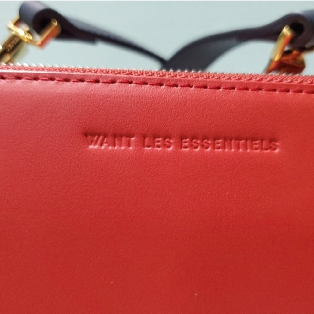 NEW WANT LES ESSENTIELS Petra Zip Red Orange Navy Crossbody Belt Bag Wallet - Picture 9 of 13